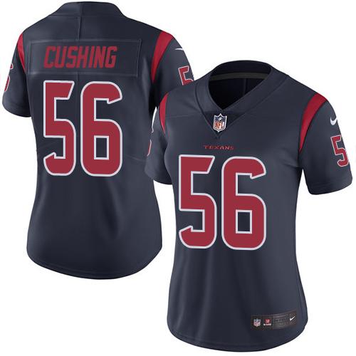Nike Texans #56 Brian Cushing Navy Blue Women's Stitched NFL Limited Rush Jersey - Click Image to Close